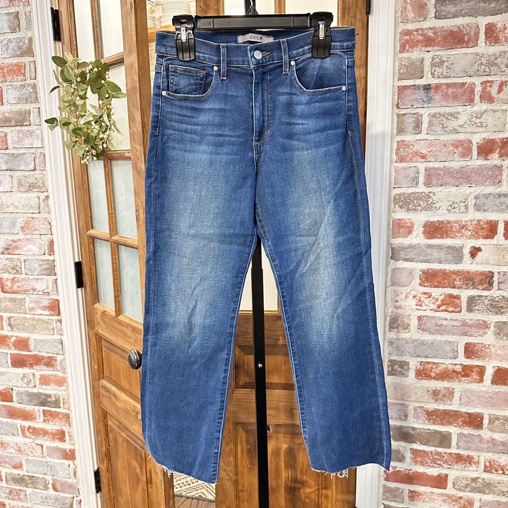 Joe's Jeans Kristen Jeans Women Blue High Rise Straight Raw Hem Denim 28